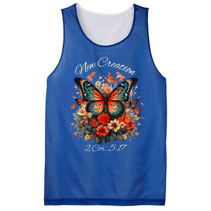 Vintage Butterfly Christian Bible Verse New Creation Gift Mesh Reversible Basketball Jersey Tank