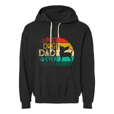 Vintage Best Chihuahua Ever Fathers Day For Dad Papa Garment-Dyed Fleece Hoodie