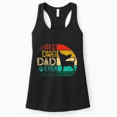Vintage Best Chihuahua Ever Fathers Day For Dad Papa Womens Tank Top