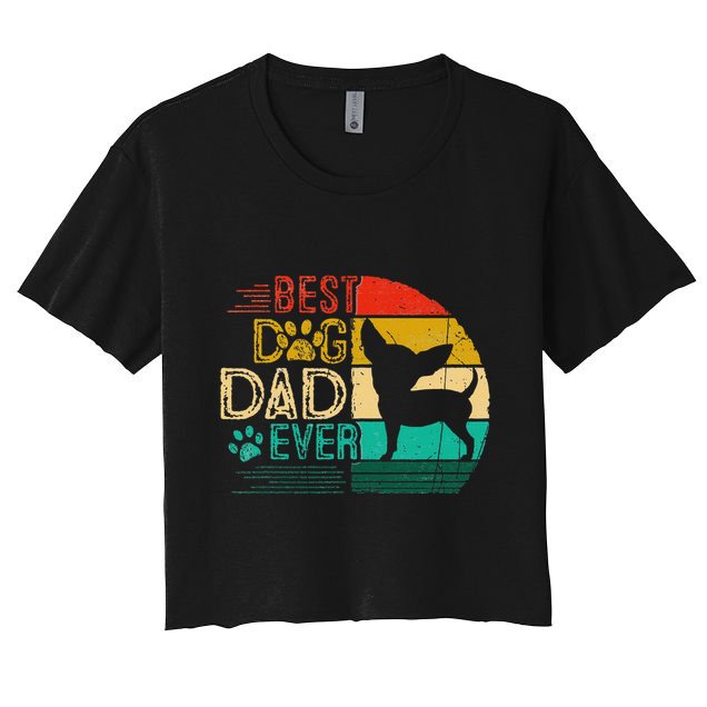 Vintage Best Chihuahua Ever Fathers Day For Dad Papa Crop Top