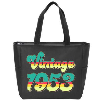 Vintage Bright Colors 1953 70th Birthday Zip Tote Bag