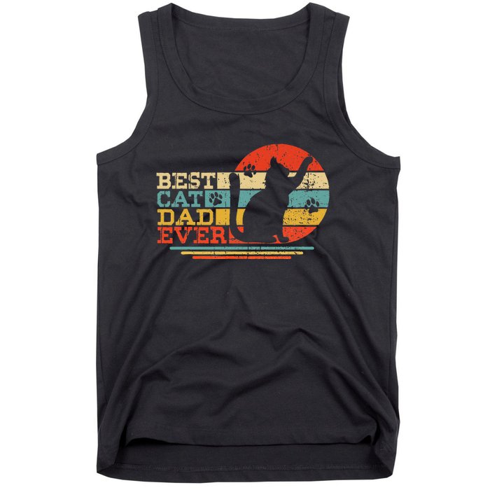 Vintage Best Cat Dad Ever Funny Fathers day Cat Daddy Tank Top