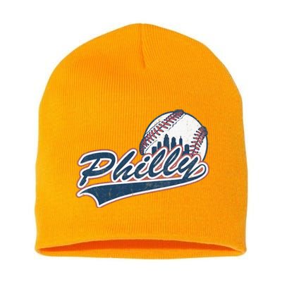 Vintage Baseball Classic P.H.I.L.Ly City Lover Gift Short Acrylic Beanie