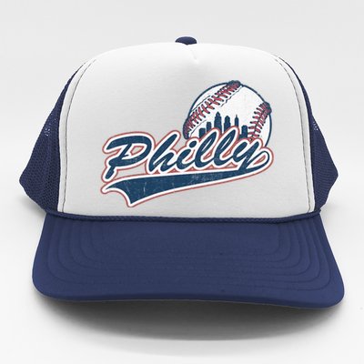 Vintage Baseball Classic P.H.I.L.Ly City Lover Gift Trucker Hat