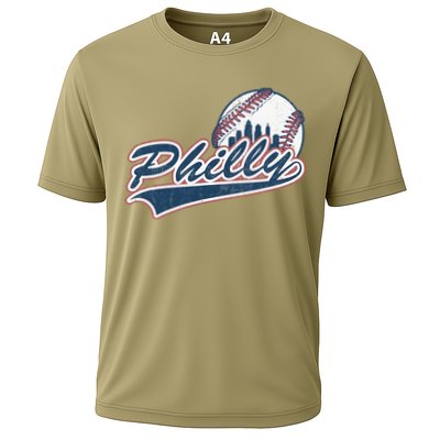 Vintage Baseball Classic P.H.I.L.Ly City Lover Gift Cooling Performance Crew T-Shirt