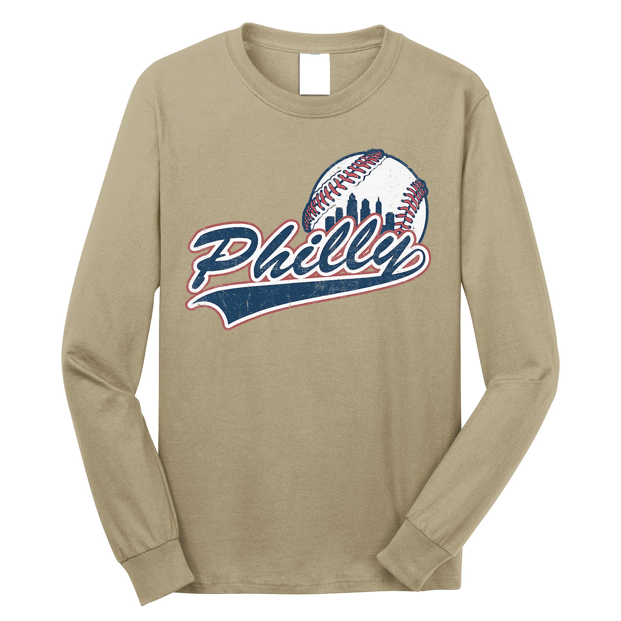 Vintage Baseball Classic P.H.I.L.Ly City Lover Gift Long Sleeve Shirt