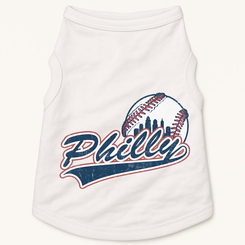 Vintage Baseball Classic P.H.I.L.Ly City Lover Gift Doggie Tank