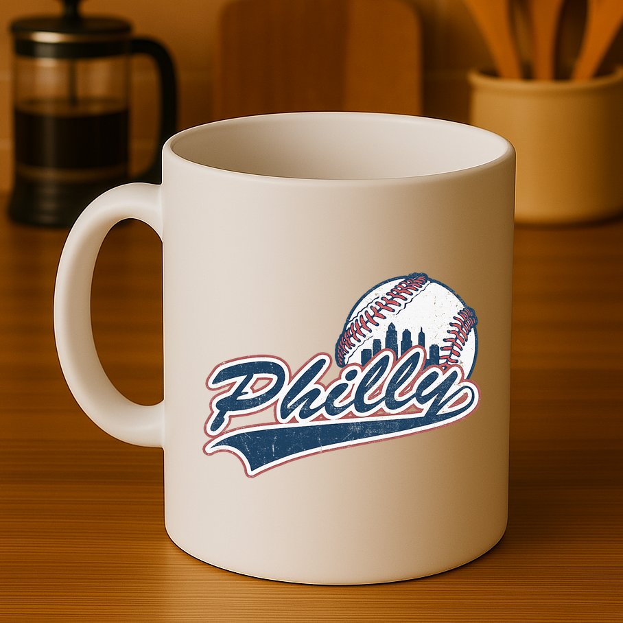 Vintage Baseball Classic P.H.I.L.Ly City Lover Gift Mug