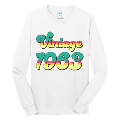 Vintage Bright Colors 1963 60th Birthday Tall Long Sleeve T-Shirt