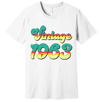 Vintage Bright Colors 1963 60th Birthday Premium T-Shirt