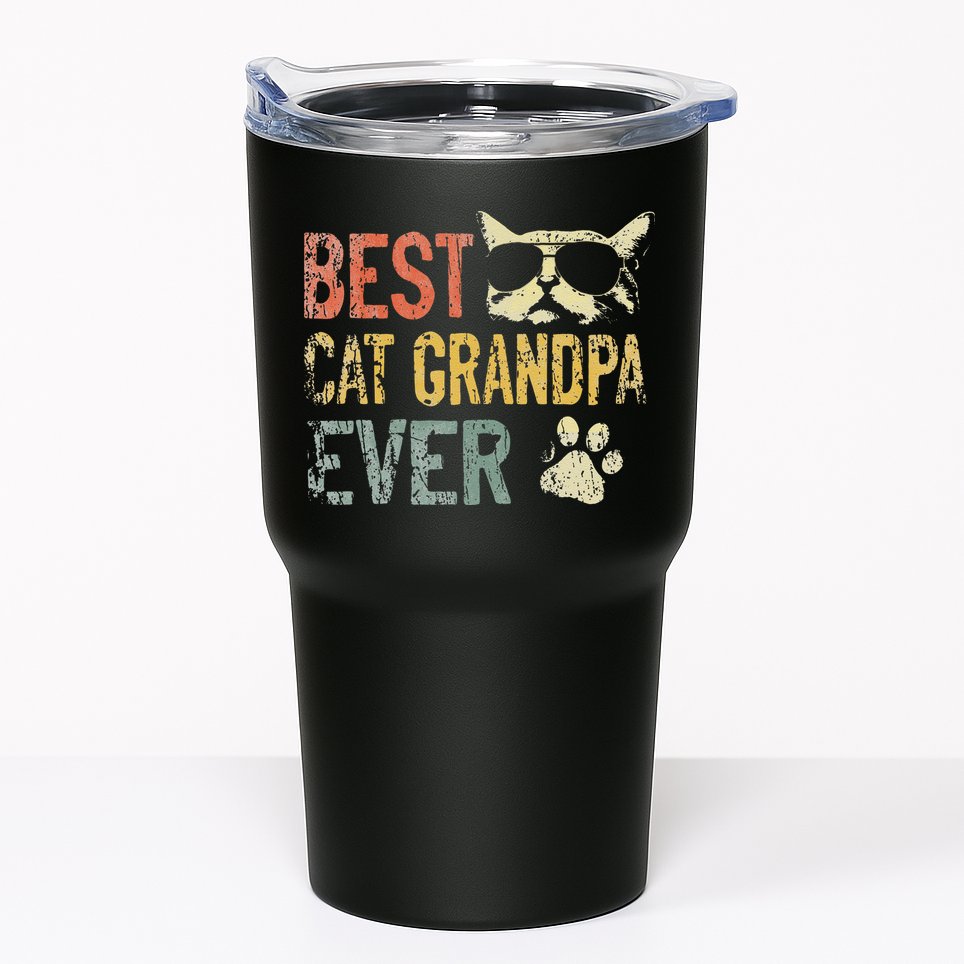 Vintage Best Cat Grandpa Ever Cat Grandpa Fathers D Tumbler