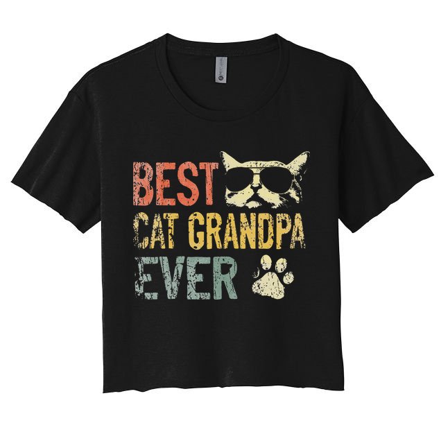 Vintage Best Cat Grandpa Ever Cat Grandpa Fathers D Crop Top
