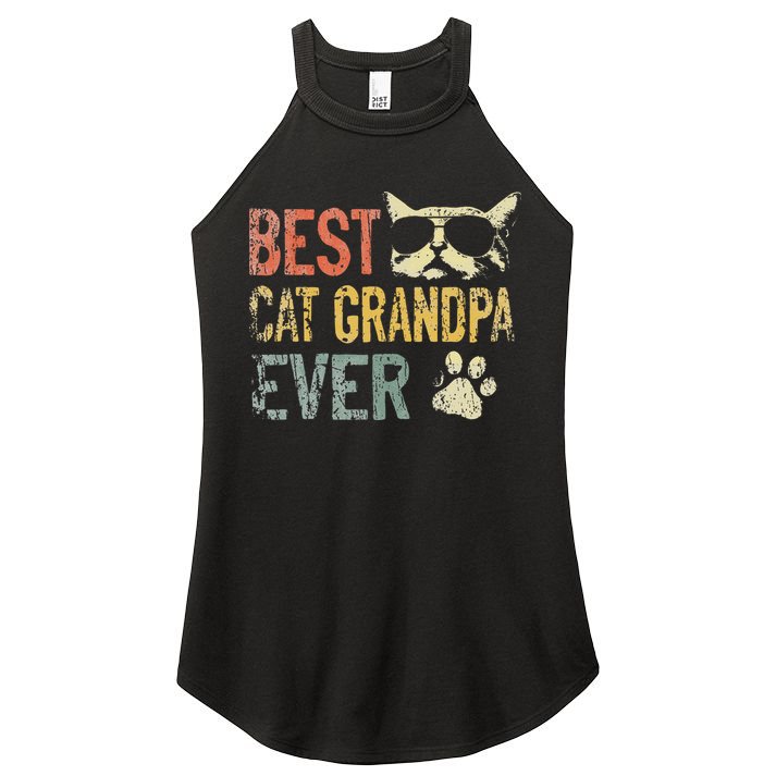 Vintage Best Cat Grandpa Ever Cat Grandpa Fathers D Women's Perfect Tri Rocker Tank