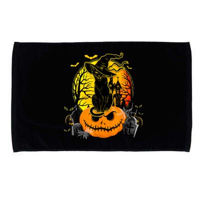 Vintage Black Cat Witch Scary Halloween Costume Microfiber Hand Towel