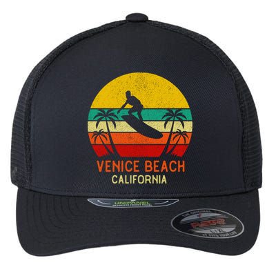 Venice Beach California Sunset Flexfit Unipanel Trucker Cap
