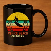 Venice Beach California Sunset 11oz C Handle Ceramic Mug