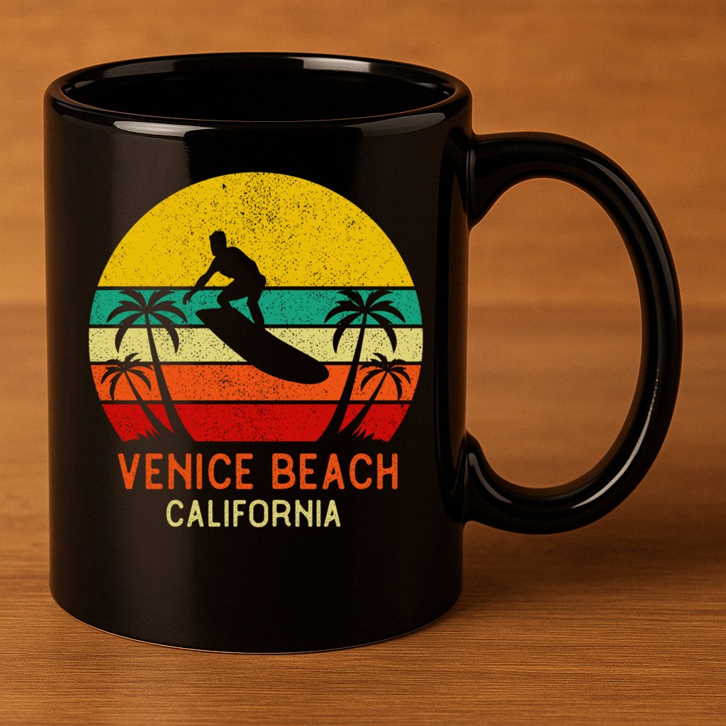 Venice Beach California Sunset 11oz C Handle Ceramic Mug