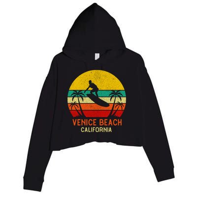 Venice Beach California Sunset Crop Fleece Hoodie