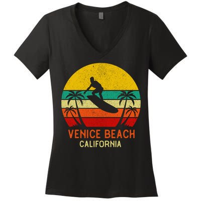Venice Beach California Sunset Women's V-Neck T-Shirt