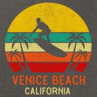 Venice Beach California Sunset Cotton Canvas Backpack