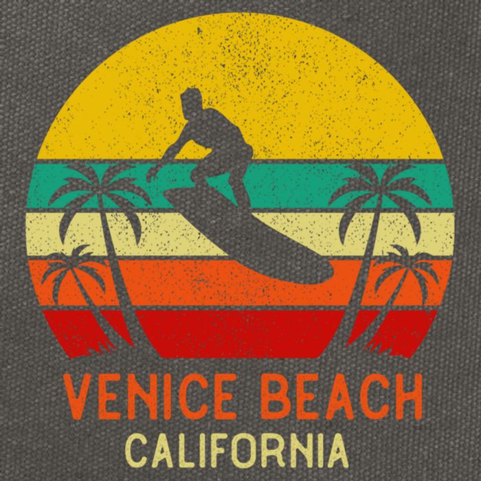 Venice Beach California Sunset Cotton Canvas Backpack