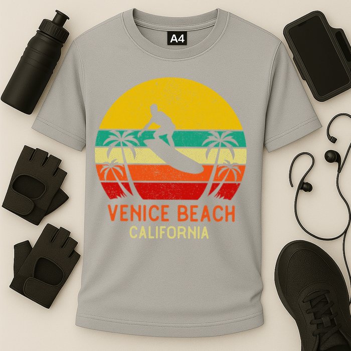 Venice Beach California Sunset Cooling Performance Crew T-Shirt