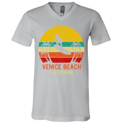 Venice Beach California Sunset V-Neck T-Shirt