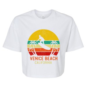 Venice Beach California Sunset Bella+Canvas Jersey Crop Tee