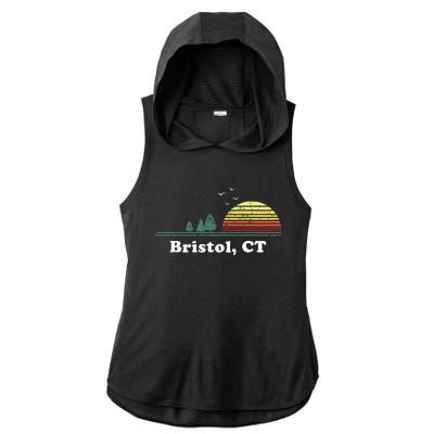 Vintage Bristol Connecticut Home Souvenir Ladies PosiCharge Tri-Blend Wicking Draft Hoodie Tank