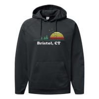 Vintage Bristol Connecticut Home Souvenir Performance Fleece Hoodie