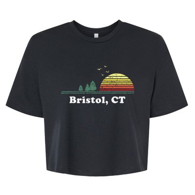 Vintage Bristol Connecticut Home Souvenir Bella+Canvas Jersey Crop Tee