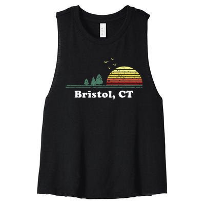 Vintage Bristol Connecticut Home Souvenir Women's Racerback Cropped Tank