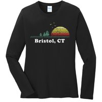 Vintage Bristol Connecticut Home Souvenir Ladies Long Sleeve Shirt