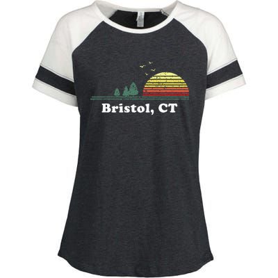 Vintage Bristol Connecticut Home Souvenir Enza Ladies Jersey Colorblock Tee