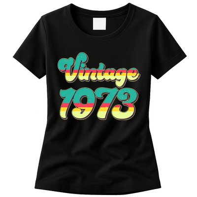 Vintage Bright Colors 1973 50th Birthday Womens T-Shirt
