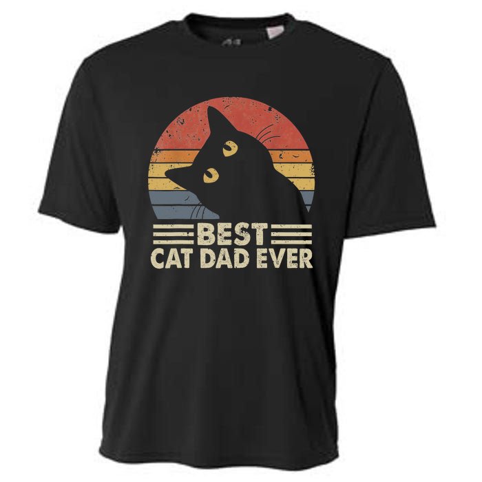 Vintage Best Cat Dad Ever Cat Daddy Outfit Cooling Performance Crew T-Shirt