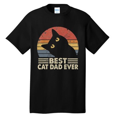 Vintage Best Cat Dad Ever Cat Daddy Outfit Tall T-Shirt