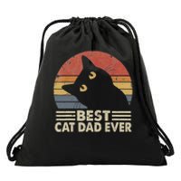 Vintage Best Cat Dad Ever Cat Daddy Outfit Drawstring Bag