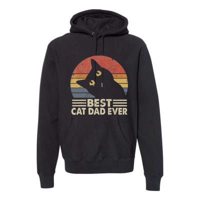 Vintage Best Cat Dad Ever Cat Daddy Outfit Premium Hoodie