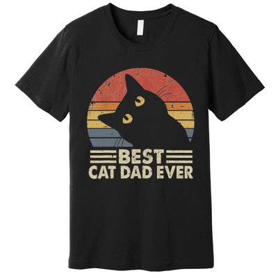 Vintage Best Cat Dad Ever Cat Daddy Outfit Premium T-Shirt