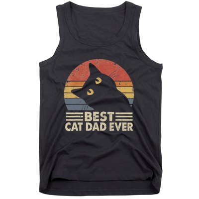 Vintage Best Cat Dad Ever Cat Daddy Outfit Tank Top