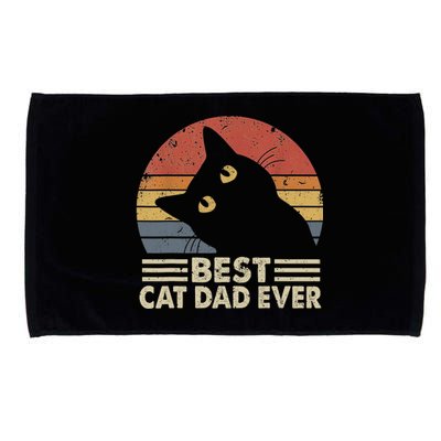 Vintage Best Cat Dad Ever Cat Daddy Outfit Microfiber Hand Towel