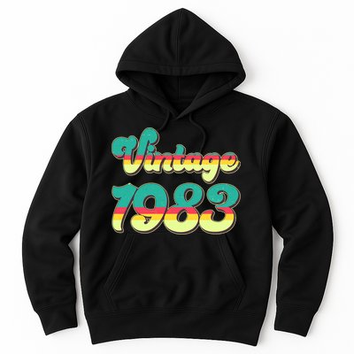 Vintage Bright Colors 1983 40th Birthday Hoodie