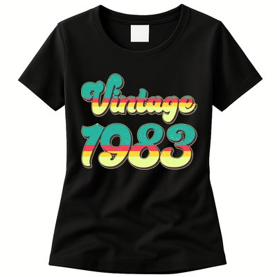 Vintage Bright Colors 1983 40th Birthday Womens T-Shirt