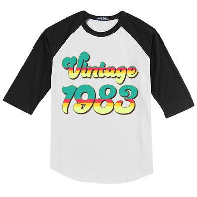 Vintage Bright Colors 1983 40th Birthday Kids Colorblock Raglan Jersey