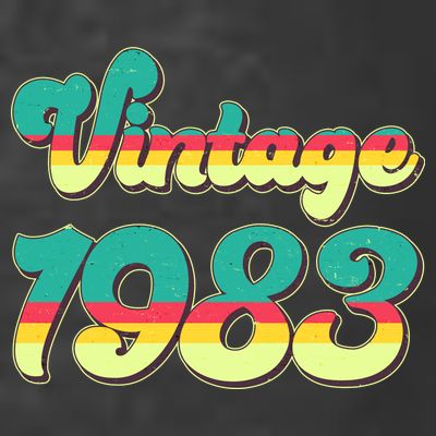 Vintage Bright Colors 1983 40th Birthday T-Shirt