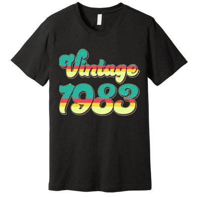 Vintage Bright Colors 1983 40th Birthday Premium T-Shirt