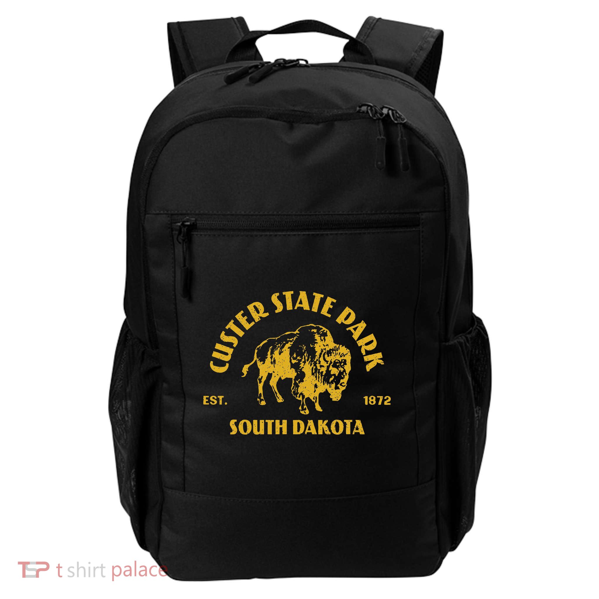 Vintage Bison Custer State Park South Dakota Travel Souvenir Backpack