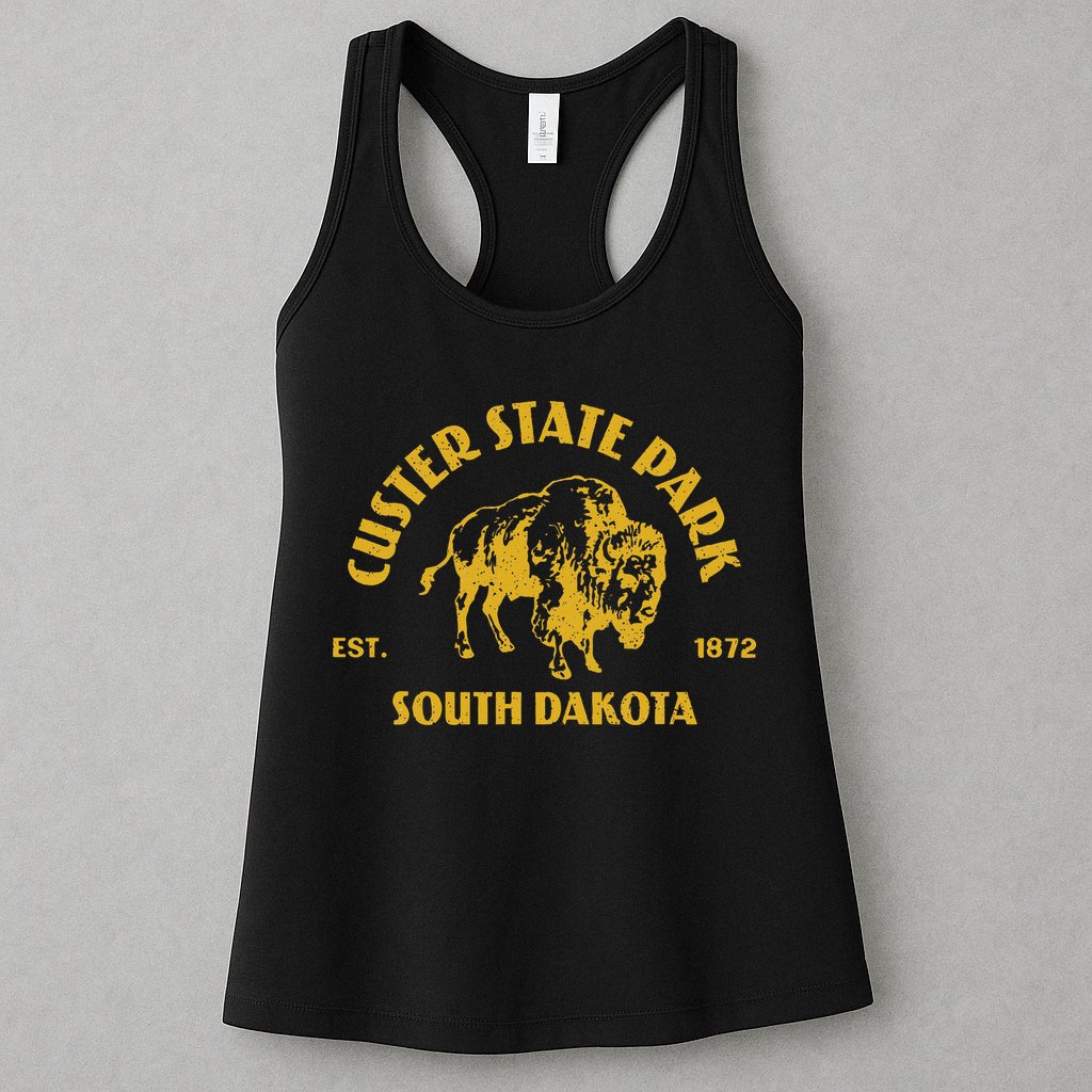 Vintage Bison Custer State Park South Dakota Travel Souvenir Womens Tank Top