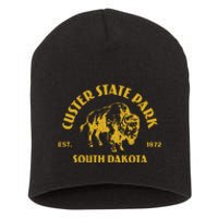 Vintage Bison Custer State Park South Dakota Travel Souvenir Short Acrylic Beanie